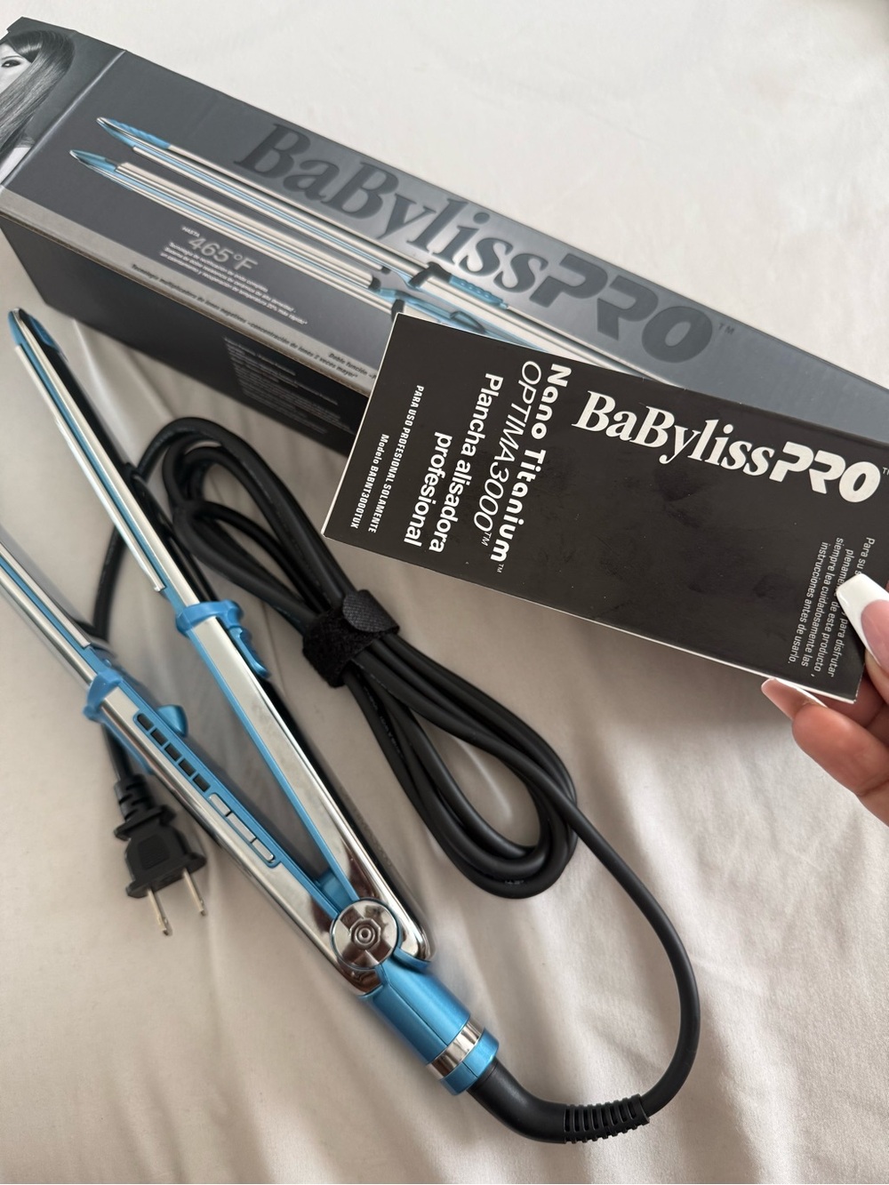 BaBylissPRO Nano Titanium Optima3000 Blue Hair Flat Iron